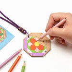 쉬운 전통문양 팬시우드 단청 스트랩 만들기 5p 장식걸이 명절 미술수업 설날 추석 유치원 사각연꽃