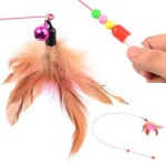 고양이 장난감 낚시대 깃털 방울 애묘 낚시 낙싯대