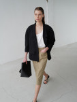 로웨 로웨 Classic cotton blended tweed Jacket 검정색 RO24SSJK01