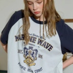 꼼파뇨 꼼파뇨 마린 웨이브 레글런 반팔티