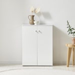 폭 좁은 낮은 양문형 도어 선반 침실 수납장 600 침대옆수납장 수납박스