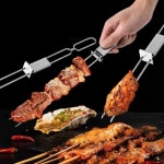 바베큐 꼬치 바늘 푸시 플레이트 야외 포크 금속 1 1pc