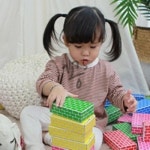 꽁S상회 종이벽돌블록 소 오색 50PCS 종이블럭 1개