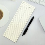 비접착식 긴메모지 이중수 선