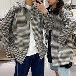 와인앤쿡 무채색 체크 패턴 커플룩 남방