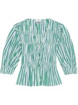 GANNI 가니 24 FW 스트라이프 오가닉 코튼 블라우스 CREME DE MENTHE TP425419172 F9023879