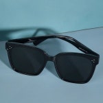 블랙 깔끔한 뿔테 선글라스 여성 빅 오버사이즈