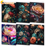 그림 DIY CHENISTORY 꽃 풍경 키트 홈 데코 캔버스에 숫자 그리기 손으로 그린 미술 선물