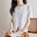 스윗트리 심플핏 자켓형 블라우스 M 3XL까지 j0677