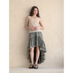 CAHIERS 러플 티어드 나언밸런스 롱 스커트 J01CSK008