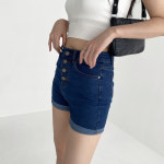 즈본 미들웨스트 4단추 여성 데님 반바지 H3103