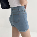 즈본 미들웨스트 4단추 여성 데님 반바지 H3103