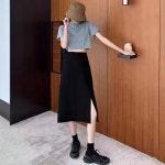 여성 옆트임 찰랑찰랑 실키 미디스커트 롱치마