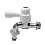 국산 벽 붙이 일자 레버 수도 꼭지 세탁 가로 수전 밸브 1개