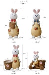 야외정원 토끼 가족 장식품 소품 조각상 화분 가든 모형