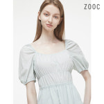 ZOOC 퍼프소매 스퀘어넥 반팔 원피스 V232MSE947