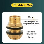 1 2 황동 물 탱크 커넥터 실리콘 가스켓 구리 파이프 커플 링 조인트 정원 관개 호스 어댑터