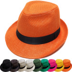 이럭셔리클럽 검정띠 마 린넨 중절모 페도라 햇 남녀공용 여행 여름 모자- 사이즈 조절용 56 CAP190429