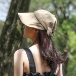 여성 데일리 기본 썬캡 리본 코튼 캐주얼 벙거지모자