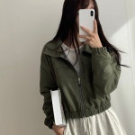 여성 여유핏 데일리 크롭 봄 가을 아우터 집업 자켓