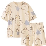 해피덕 여성 여름 잠옷 홈웨어 파자마 밴딩 세트