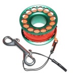DiveTec 98FT Scuba Diving Reel Aluminum Finger Spool with Stainless Steel DoubleEnd Bolt Snap Bright
