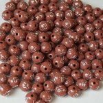 420 십자가무늬구슬 진브라운 1봉 자재