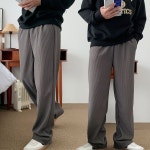 남성 골지 와이드 스타일 간편 외출 밴딩 바지