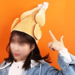 춤추는 닭 치킨 모자 핵 인싸 통닭 닭다리 생일축하 춤추는 닭다리 모자