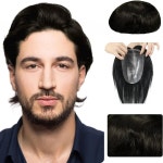 남성용 Toupee 토퍼 얇은 피부 베이스 남성 모발 보형물 100 실제 모발 교체 가발 생물 두피 헤어피스