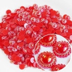 소모품 단면비즈 해바라기 -빨강 46 2000개 VCL6O361