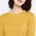 여자 무지 티셔츠 단체 맞춤 컬러 라운드 긴팔 코디