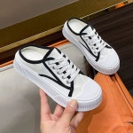 여성 뮬 디자인 끈 스니커즈