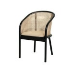 리젠우드H 씨루이 원목 벨벳방석 라탄 암체어