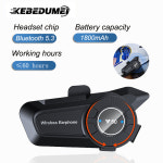 블루투스 오토바이 헬멧 헤드셋 V5 3 음성 제어 무선 핸즈프리 통화 1800mAh 방수 커뮤니케이터 스피커 이어폰