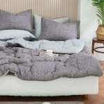 그레이 엘레나 슈퍼싱글 극세사 이불 베개커버 세트