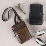 남자 미니 가죽 크로스백 어르신 핸드폰가방