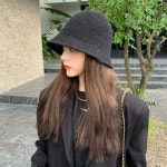 양모 니트 버킷햇 여성 벙거지모자 와이드 챙