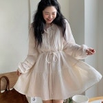 스윗트리 라운드넥 핀턱 미니 원피스 j0699