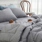 그레이 누네 슈퍼싱글 양면 차렵 이불 베개커버 세트