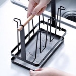 컵 스탠드 건조대 6구 블랙2개