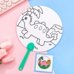 공룡 밑그림 종이부채 17 xzr 20개 자재