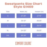 컴포트컬러즈 Comfort Colors 성인용 경량 면 스웨트팬츠 포켓 스타일 후추 G1469