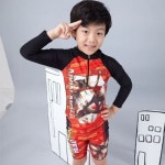 아이언맨 남아 수영복 주니어 긴팔 래쉬가드 3p