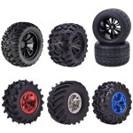4PCS 허브 1 10 타이어 휠 몬스터 트럭 타이어 바퀴 버기 RC 자동차 크롤러 Traxxa
