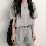 포켓포인트셋업 여성베이직반팔반바지세트