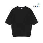 LBL 실크 캐시미어 하프슬리브 시그니처 니트
