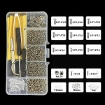 500 PCS 안경 선글래스 도구 키트 나사 패드 스크루 드라이버 너트 광학 부품 모듬
