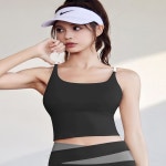 여성 밴드 필라테스 요가 에어 투톤 크롭 브라탑 상의 그린