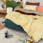 머스타드 마크 퀸 양면 차렵 이불 베개커버 세트